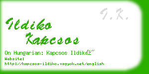 ildiko kapcsos business card